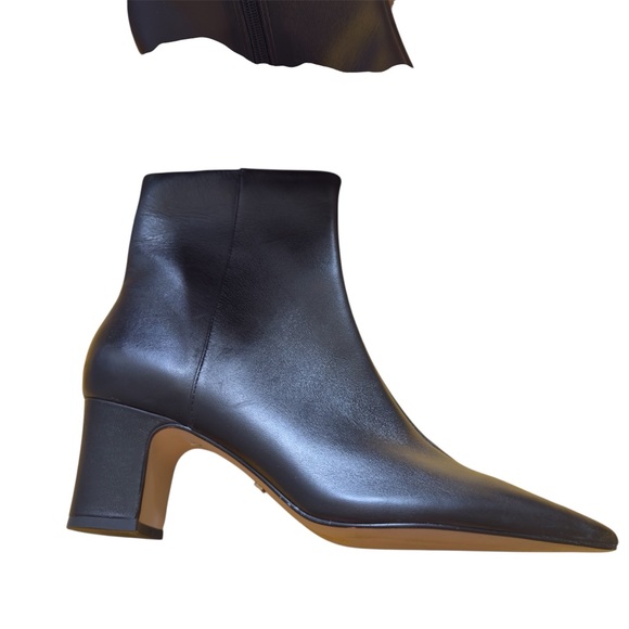 Arezzo Jemma Sleek Black Mid Block Ankle Boot Sz 7 - Picture 2 of 10